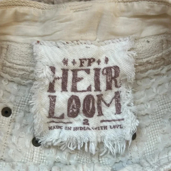 Free People Cream Textured Cropped Pants - Picture 2 of 5